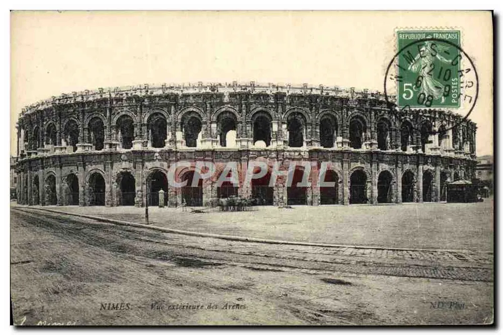 Nîmes — Ansicht der Arenen — N.D. Periode - Vorderseite