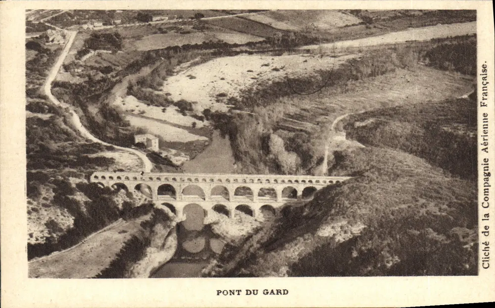 Brücke von Gard — Luftbild — Cliché der französischen Luftfahrtgesellschaft - Vorderseite