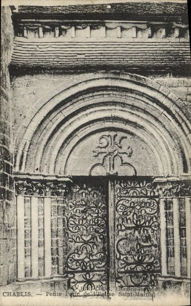 Chablis — Kleine Tür der Kirche Saint-Martin — Verlag Château, Buchhandlung Jean-Paul - Vorderseite
