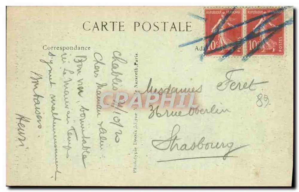 Chablis — Kleine Tür der Kirche Saint-Martin — Verlag Château, Buchhandlung Jean-Paul - Rückseite