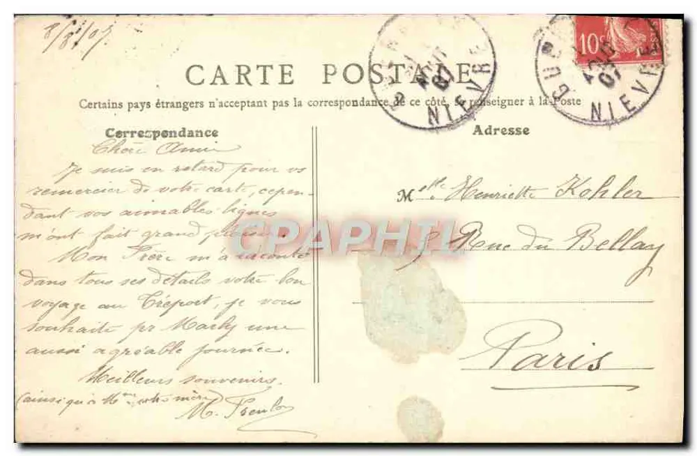 Nevers — Vue panoramique — E.P., Paris (1) - Verso