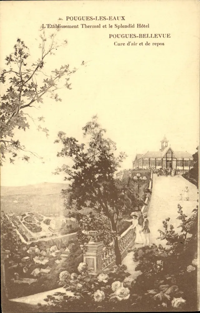 Pouguès-les-Eaux — Das Thermalbad und das Splendid Hotel — Compagnie des Eaux Minérales de Pouguès et de Carabana - Vorderseite