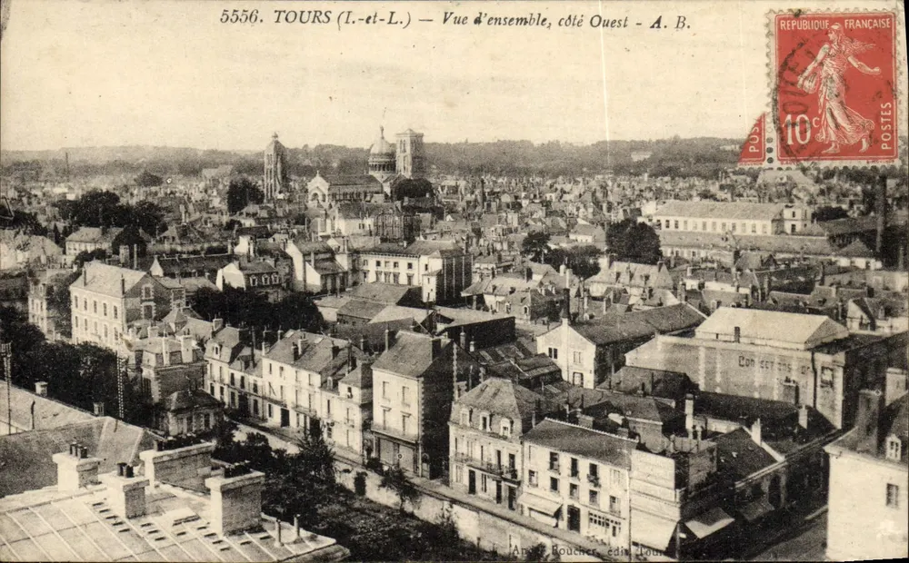 Tours (Loire-et-Loire) — Vista geral, lado Oeste — A. B. editor - Frente