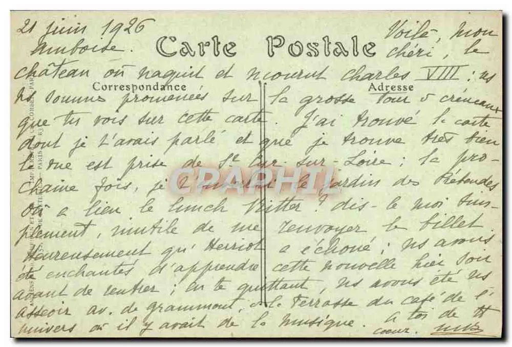 Amboise — O Castelo e o Ponte — J.N.D. Fot. - Verso
