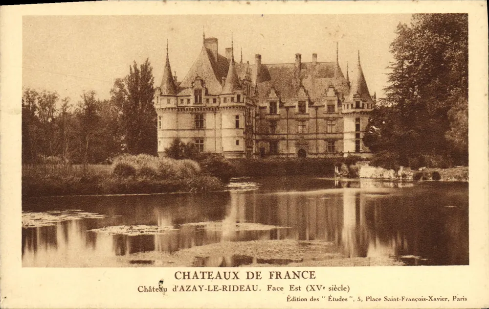 Schloss Azay-le-Rideau — Ostseite (15. Jahrhundert) — Ausgabe 'Études', 5, Place Saint-François-Xavier, Paris - Vorderseite