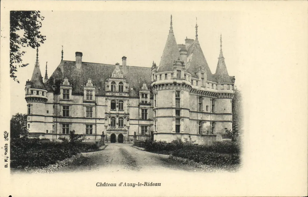Zamek Azay-le-Rideau — widok zamku — B. F., Paryż - Awers