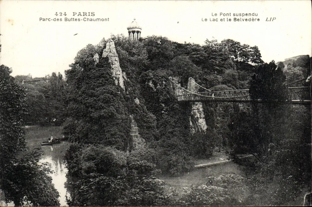 Parc des Buttes-Chaumont — Die Hängebrücke, der See und der Belvedere — LIP - Vorderseite