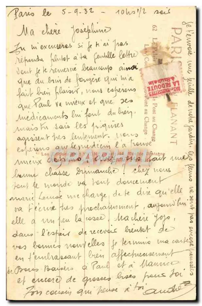 Brücke des Wechsels — Paris — Verlag Yvion, Nr. 107 - Rückseite