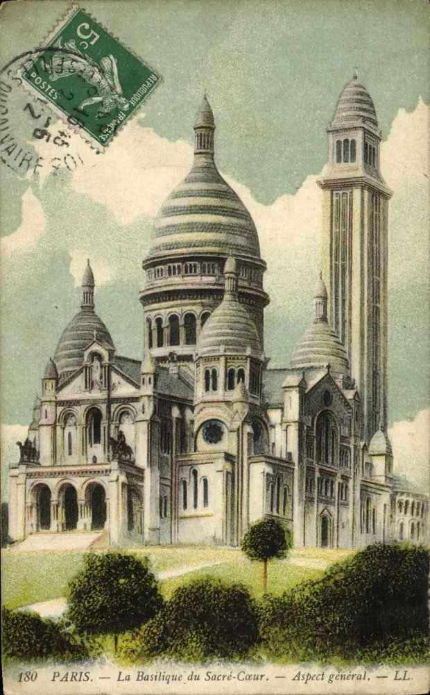 Paris — A Basílica do Sagrado Coração — Aspecto geral — LL. N° 180 - Frente