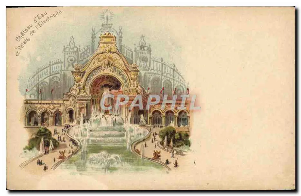 Castillo de la Electricidad y Palacio de la Electricidad — Exposición universal de 1889 — Editor no identificado - Anverso