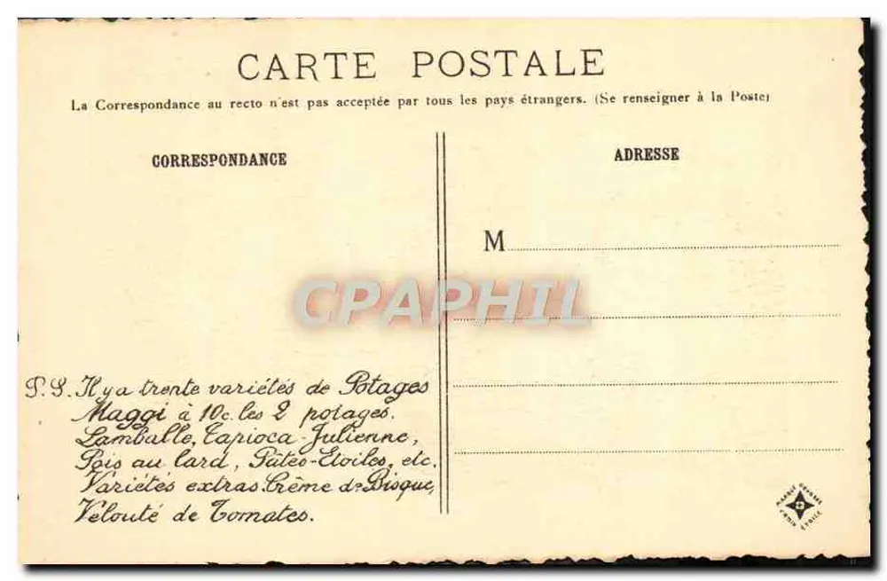 Altes Paris — Der Quai de la Rapée — Léon Frailont, Verlag Maggi, n°34 - Rückseite
