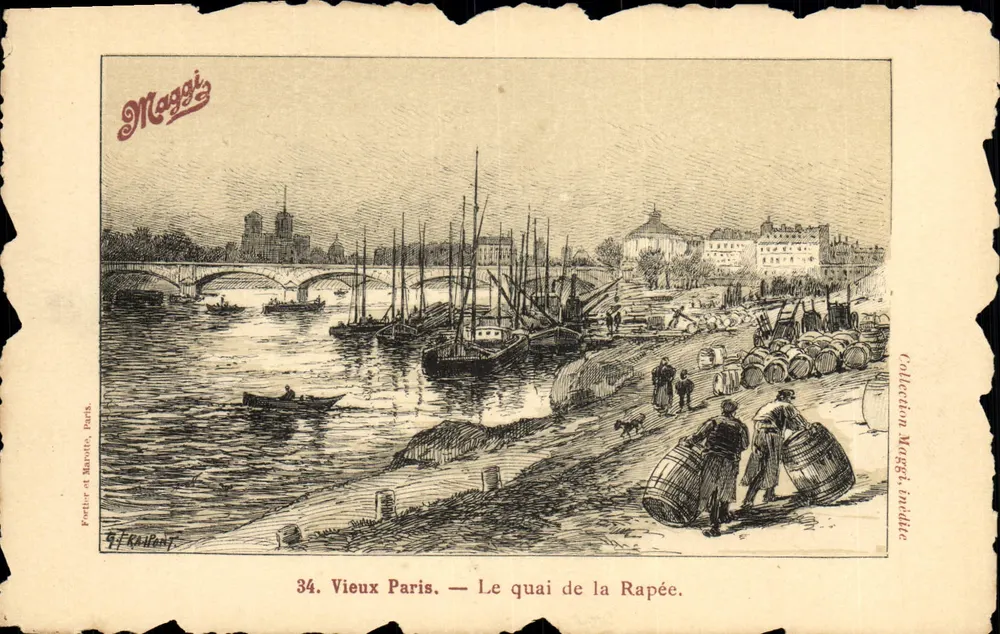 Alt-Paris — Der Quai de la Rapée — Maggi, Sammlung Maggi, indiée - Vorderseite