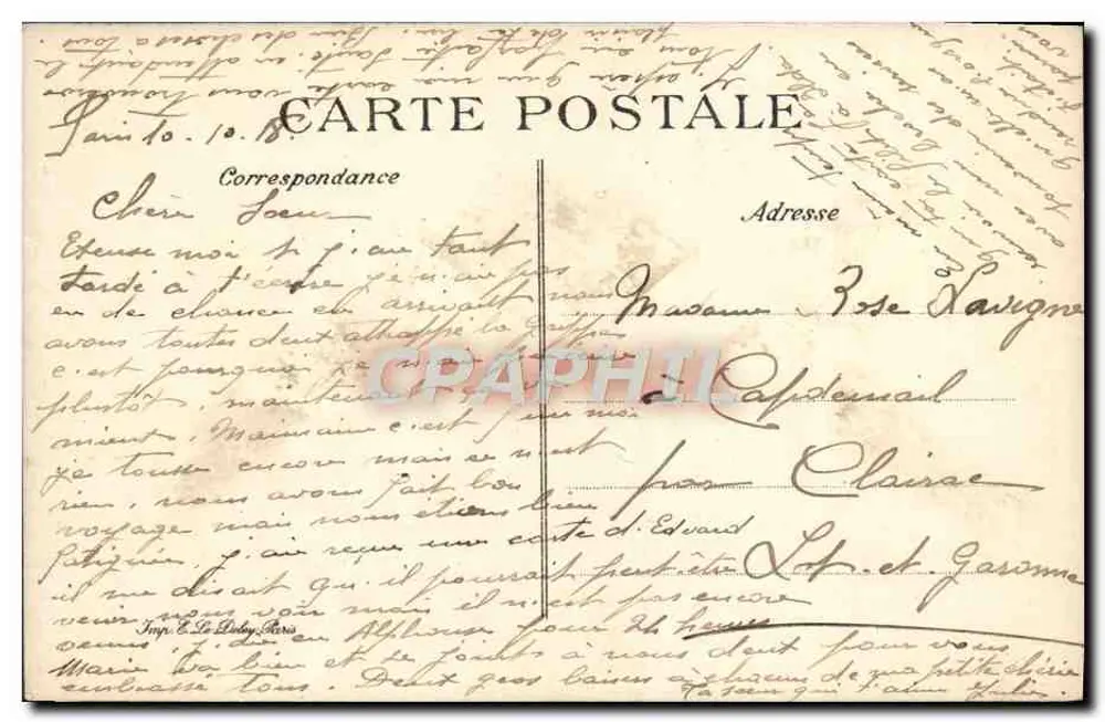 Gare de Lyon — vue de la gare avec horloge — éditeur ELD - Verso