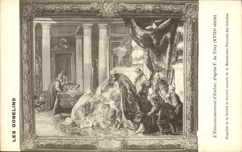 Das Ohnmächtigwerden Esthers — nach F. de Troy — 18. Jahrhundert — Les Gobelins - Vorderseite
