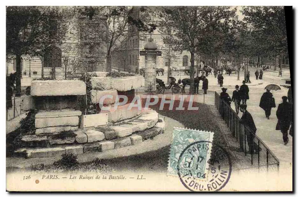 PARIS — Ruínas da Bastilha — LL. - Frente