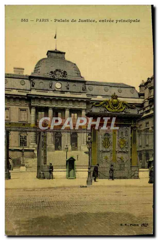 Paris - Palais de Justice, Haupteingang — S.F., Paris, n° 543 - Vorderseite