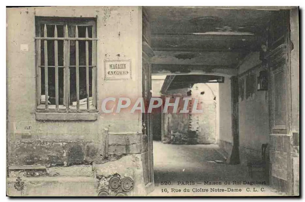 Paris — Haus des Königs Dagobert — 16, Cloister Straße Notre-Dame - Vorderseite