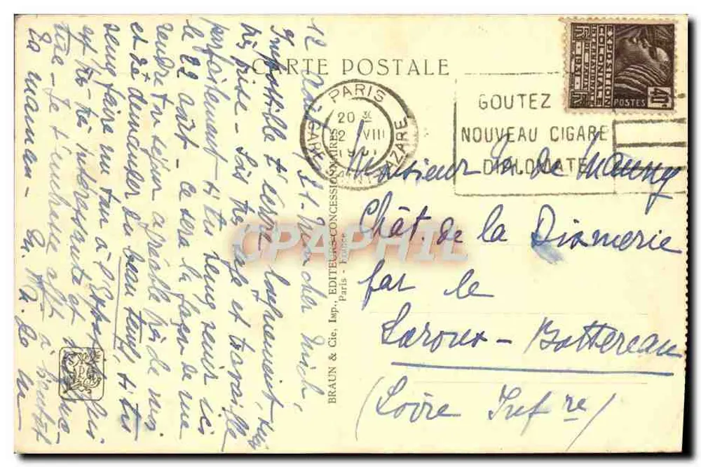 Tempel von Angkor-Vat — Internationale Kolonialausstellung — Paris 1931 — Auberlet, Skulpt. — Nr. 35 - Rückseite