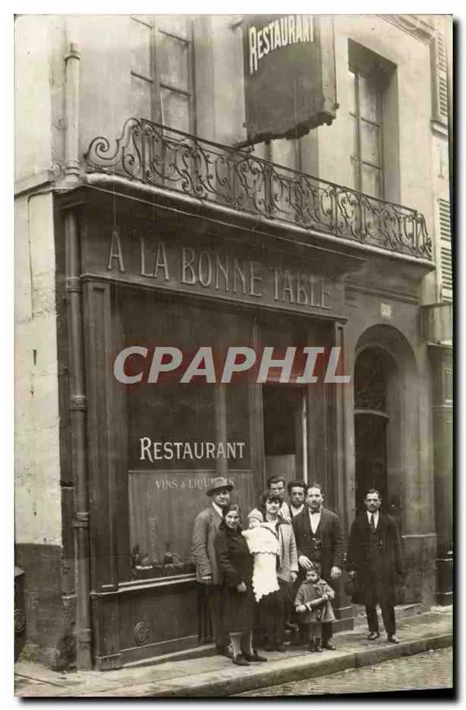 ALLA BONNE TABLE — Restaurante, vinos & licores — París - Anverso