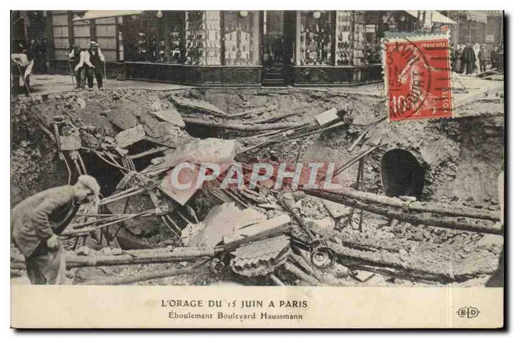 Einsturz auf dem Boulevard Haussmann — Paris — Verlag ELD, Seriennummer nicht sichtbar - Vorderseite