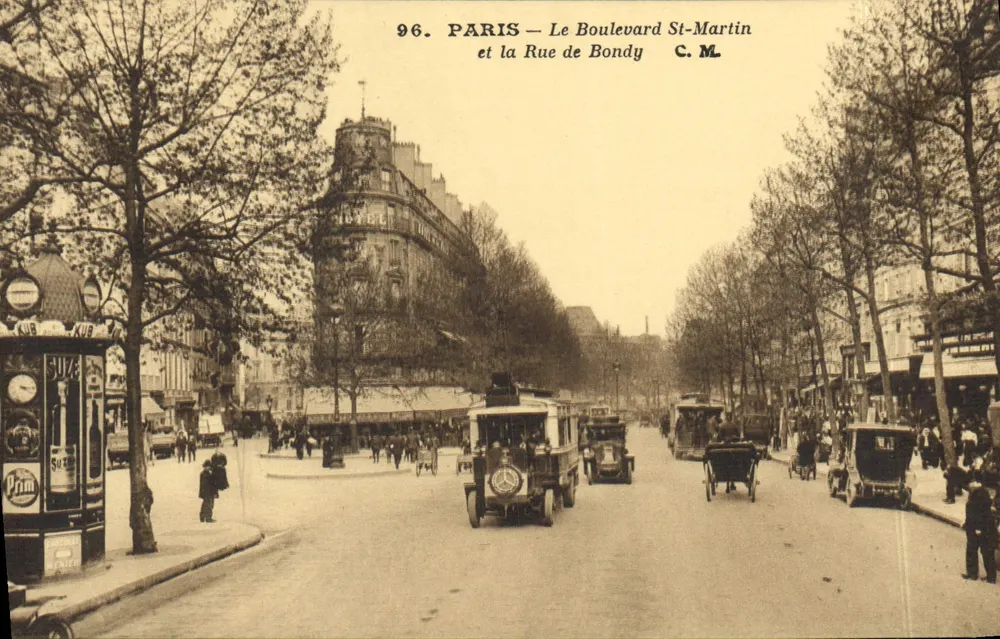 Paris — Le Boulevard St-Martin et la Rue de Bondy — C.M. n°96 - Recto