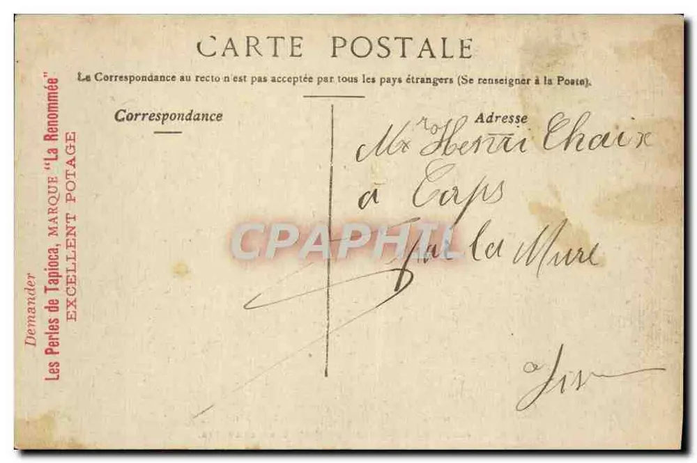 Paris — Praça do Carrossel e estátua de Gambetta — Editor: A. Lefebvre - Verso