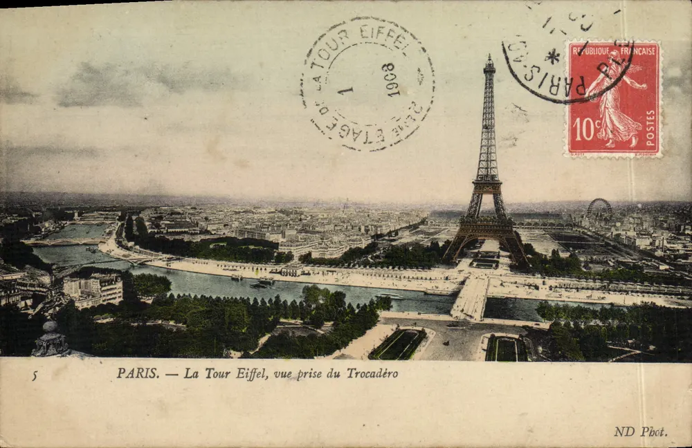 PARIS — Eiffelturm, Ansicht vom Trocadéro — ND Phot. - Vorderseite
