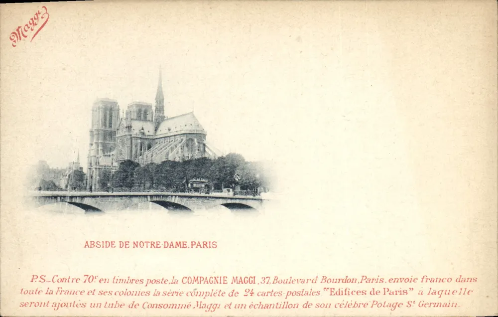 Abside de Notre-Dame — Paris — Compagnie Maggi, 37 Boulevard Bourdon - Frente