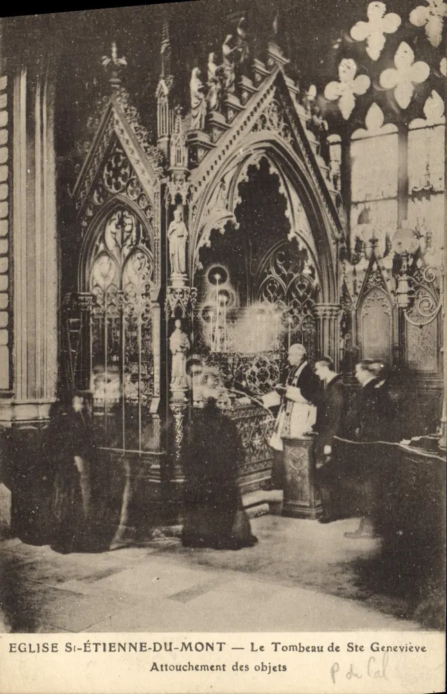 Kirche Saint-Étienne-du-Mont — Das Grab der Heiligen Geneviève — Berührung der Gegenstände - Vorderseite