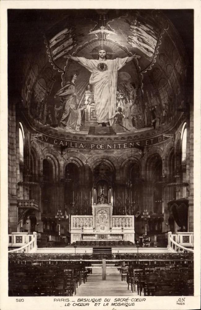 Paris — Basilika des Heiligen Herzens — Der Chor und die Mosaik — A.N. Paris, n° 520 - Vorderseite