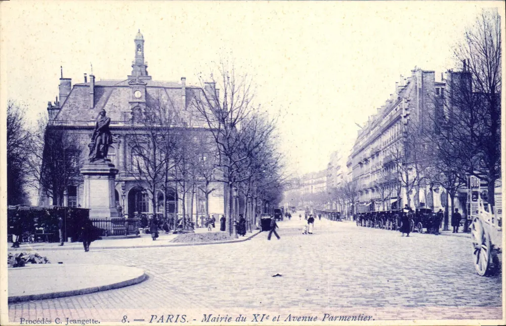 Paris — Rathaus des 11. Arrondissements und Avenue Parmentier — Verfahren C. Jeangette, n°8 - Vorderseite