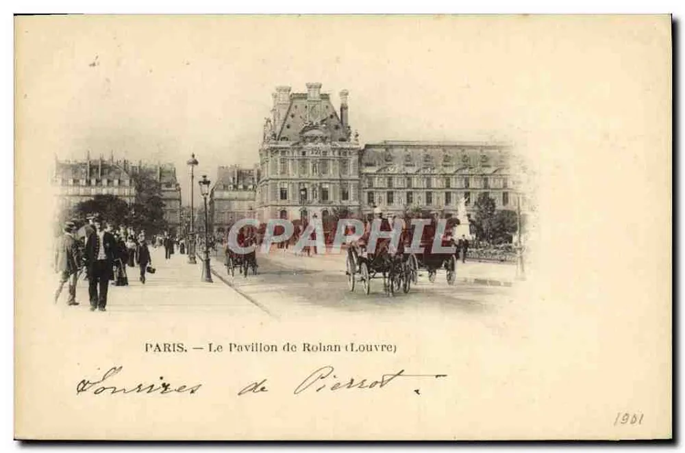Paris — O Pavilhão de Rohan (Louvre) — Editor Louisires de Piérot, n° 1961 - Frente