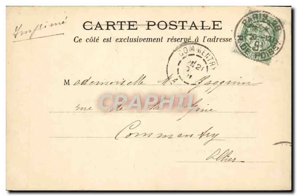 Paris — O Pavilhão de Rohan (Louvre) — Editor Louisires de Piérot, n° 1961 - Verso