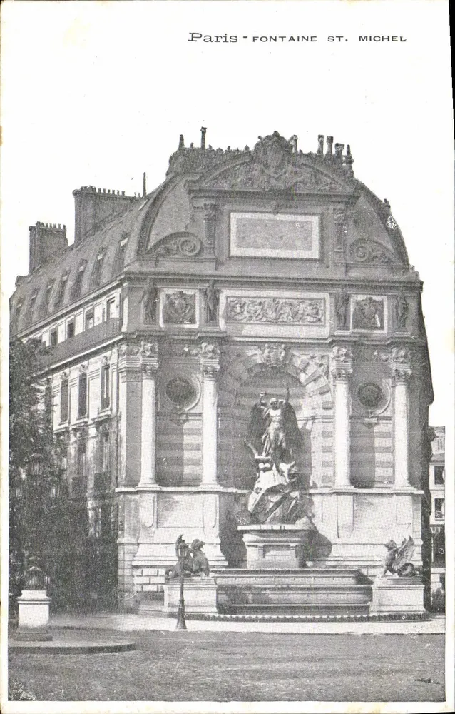 Paris - Fontaine Saint-Michel — editor DEROBERT, 36 Rue Jeanne-d'Arc, Rouen - Frente