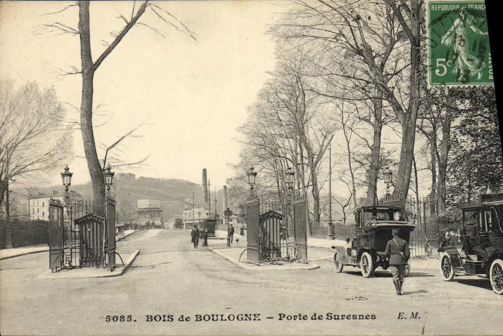 Bois de Boulogne — Porte de Suresnes — E.M. n°5085 - Anverso