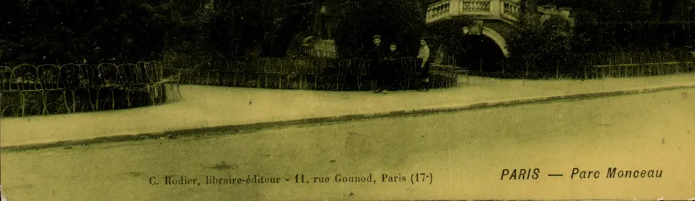 PARIS — Parc Monceau — C. Rodier, livreiro-editor - 41, rue Gounod, Paris (17e) - Frente
