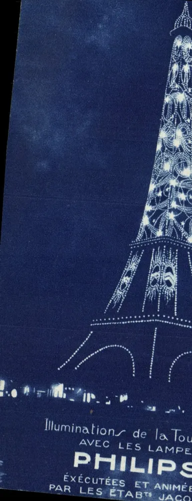 Illuminationen der Eiffelturm — mit Philips-Lampen — von A. Boscas, Paris - Vorderseite