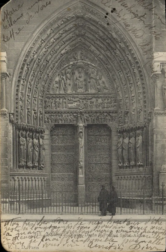 Portail Saint-Anne — façade sculptée — éditeur E. L. D. Paris, n° 313 - Vorderseite