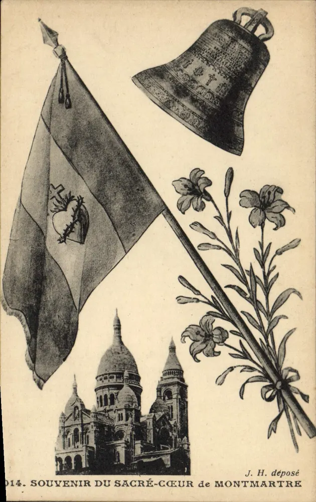 Sacré-Cœur von Montmartre — Erinnerung 1914 — J. H. abgegeben - Vorderseite