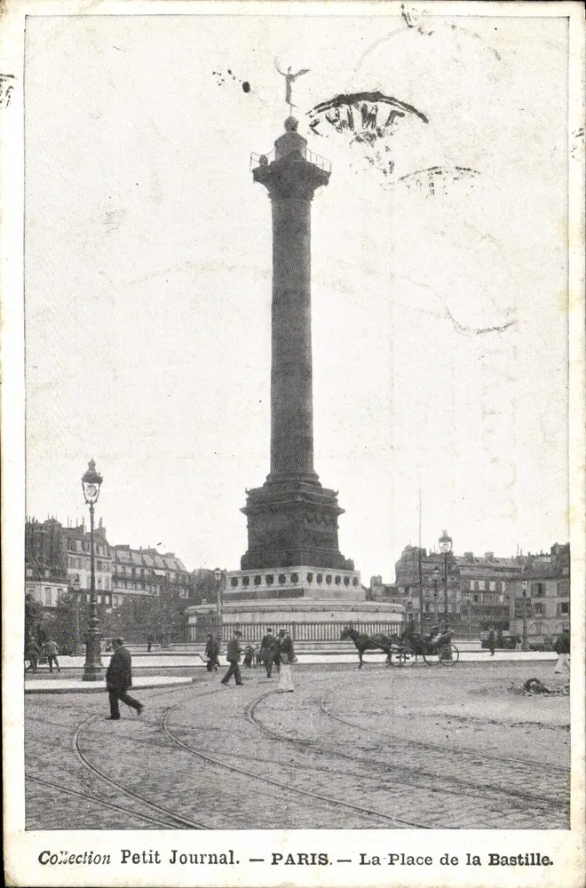 Die Place de la Bastille — Säule der Bastille — Collection Petit Journal - Vorderseite
