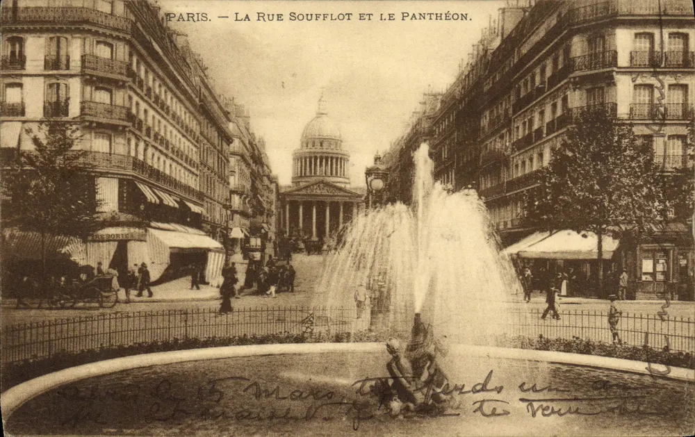 Paris — Ansicht der Rue Soufflot und des Panthéons — Verlag nicht sichtbar, Seriennummer nicht lesbar - Vorderseite