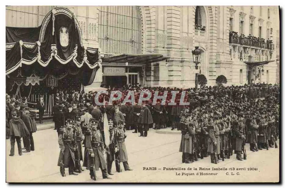 PARIS — Trauerfeier der Königin Isabelle (13. April 1904) — Der Ehrensperrfeuer — C. L. C. - Vorderseite