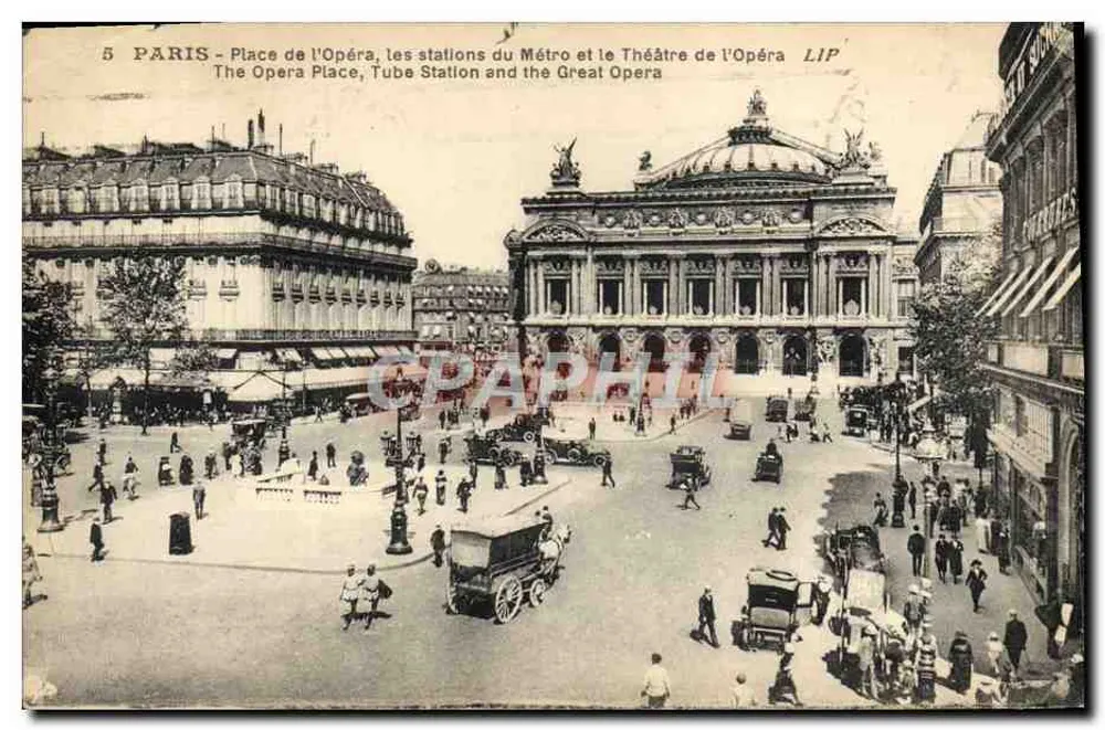 Paris - Place de l'Opéra, die Metro-Stationen und das Opernhaus — LIP - Vorderseite