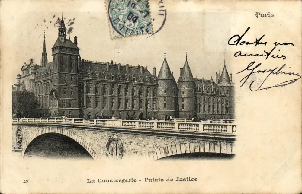 La Conciergerie - Palacio de Justicia — París — editor no identificado, n° 42 - Anverso