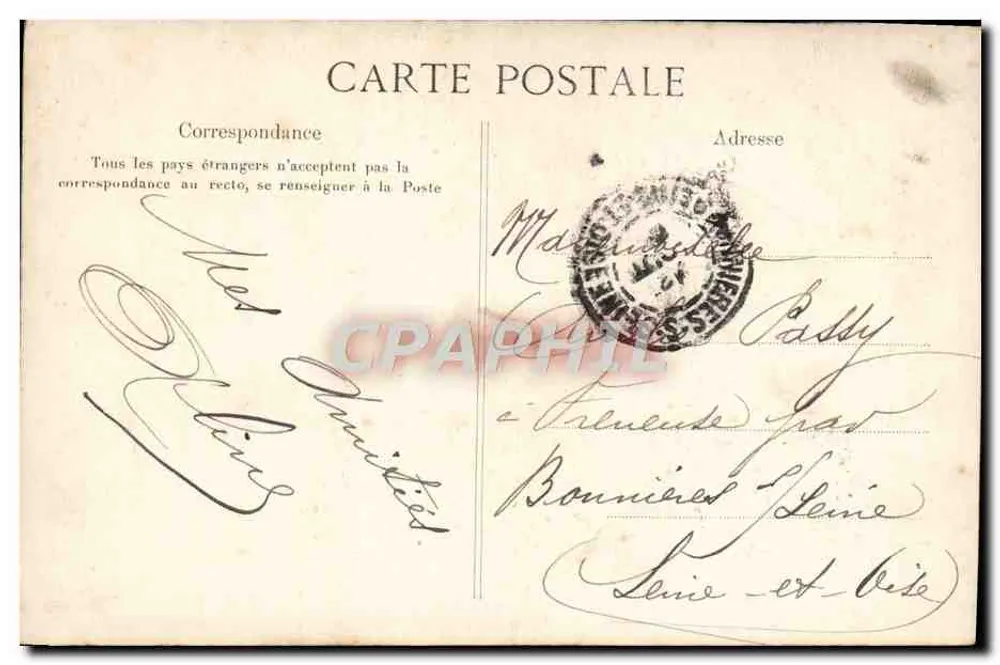 Paris - Notre-Dame (Fachada) — Carta decorada com flores — Editor Modelo Depositado - Verso