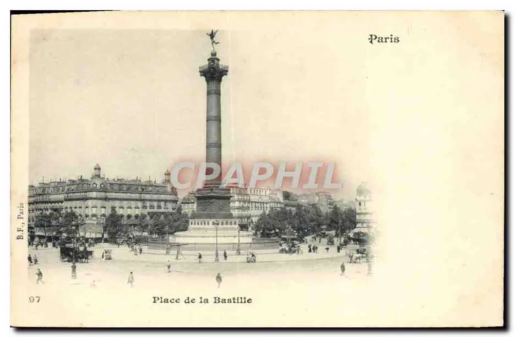 Place de la Bastille — Paris — B.F., Paris, n° 97 - Frente