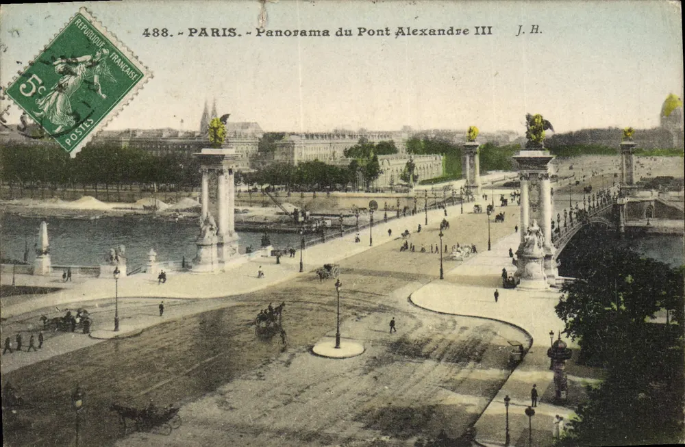 Paris - Panorama do Ponte Alexandre III - J.H. - n°488 - Frente