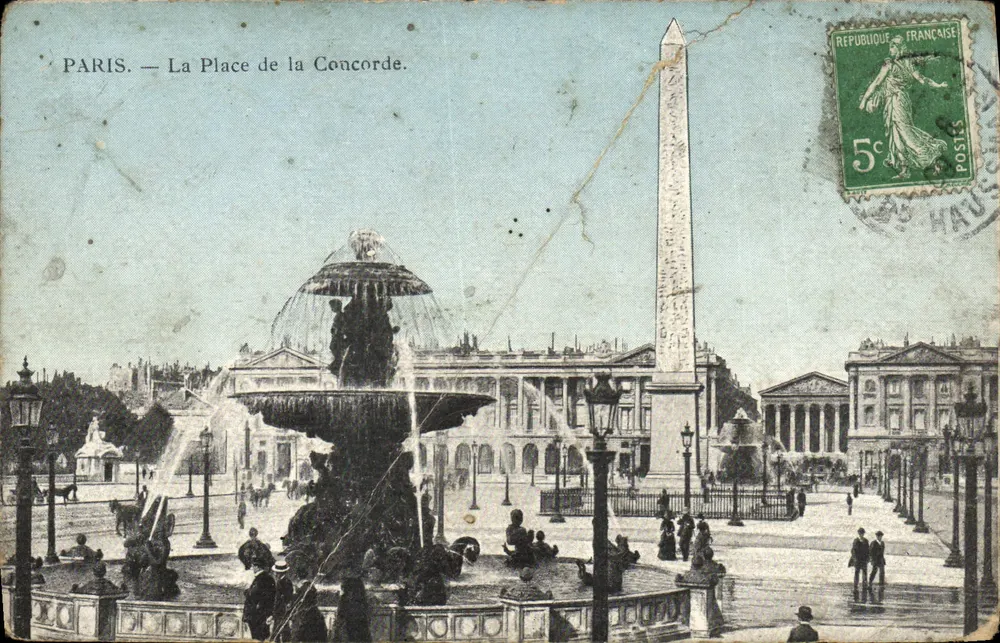 Paris — La Place de la Concorde — éditeur non visible, n° de série non lisible - Frente