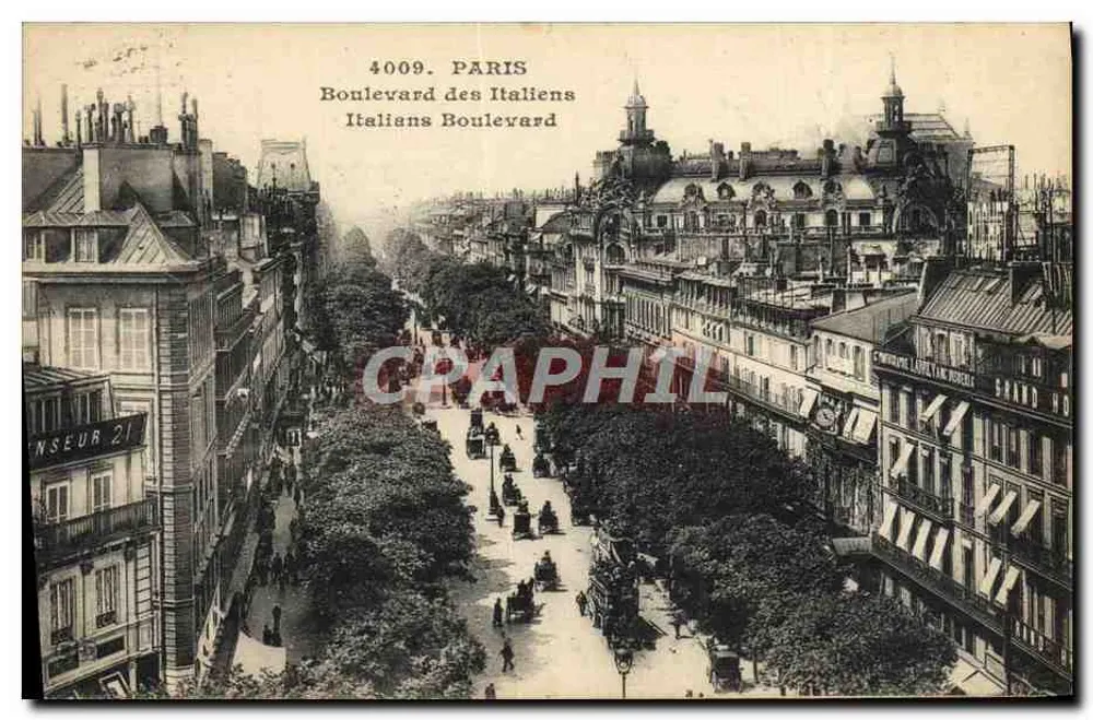 Parigi — Boulevard des Italiens — Cartolina d'epoca N° 4009 - Recto