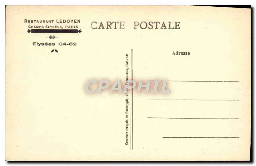 Restaurante LEDOYEN — Champs-Élysées — Paris - Verso